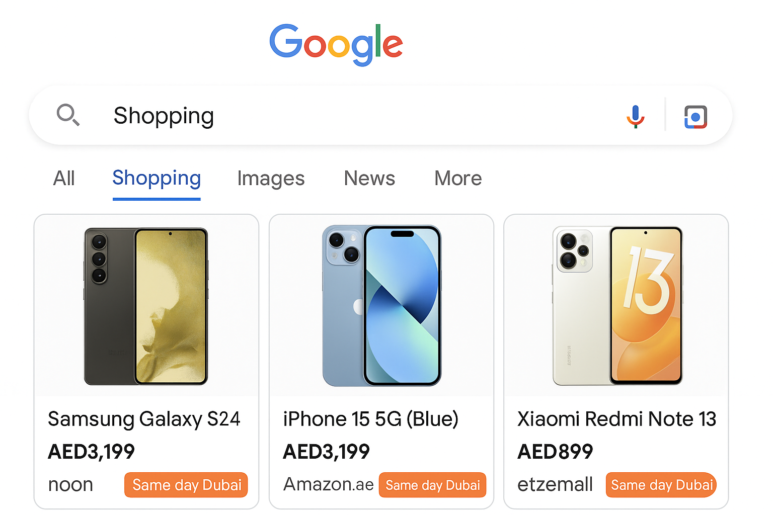 Shopping ads prioritize product imagery